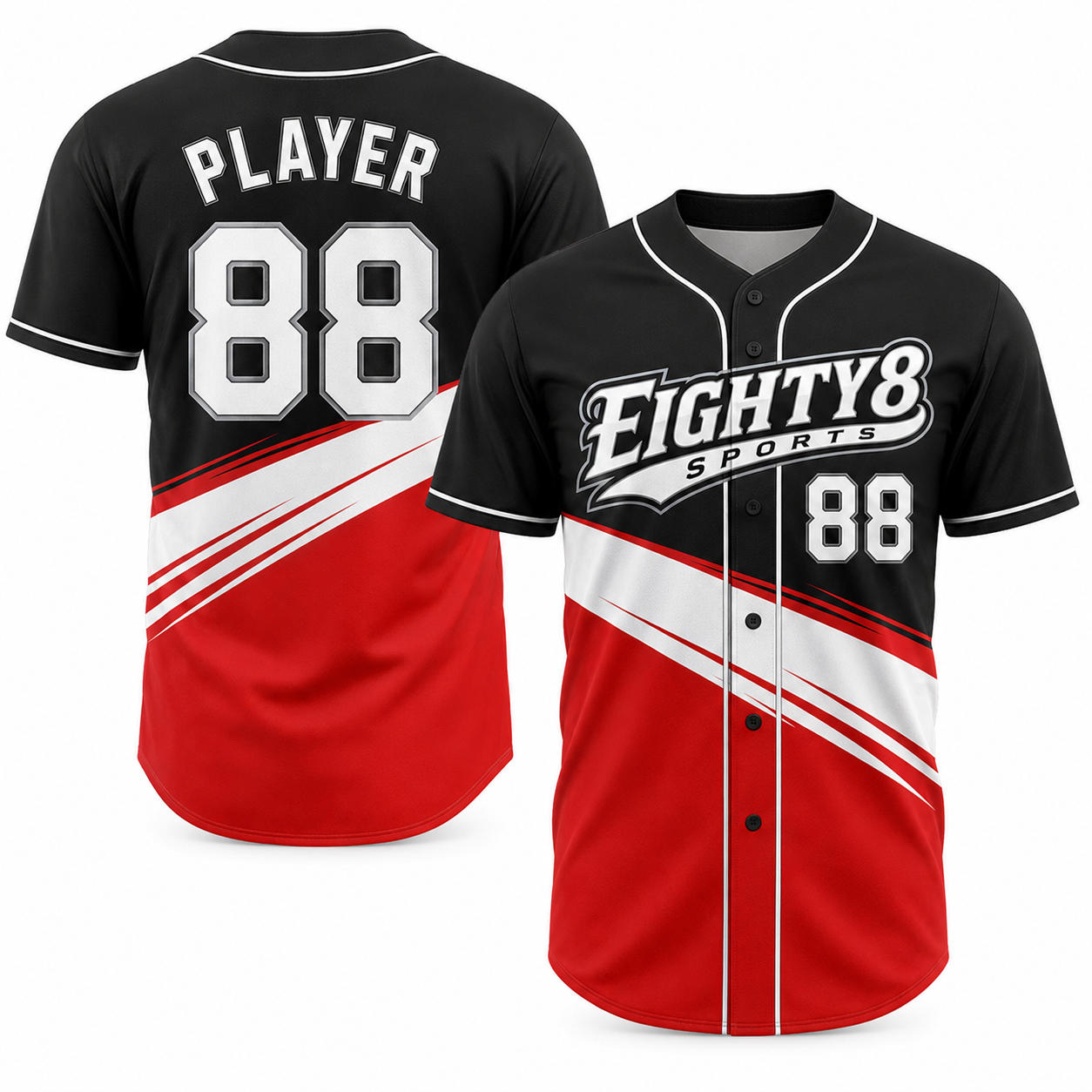 Vortex Baseball Jersey by Eighty8 Sports, main view